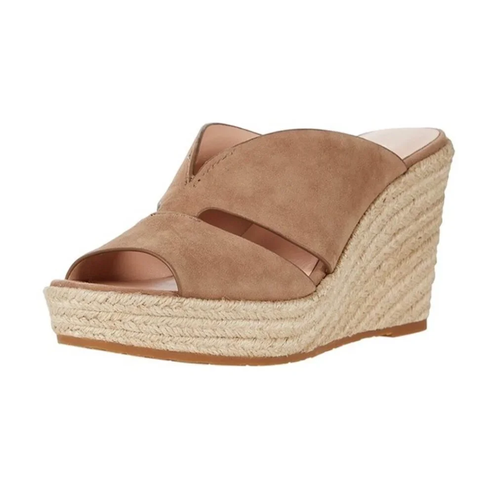 KATE SPADE Tropez Suede Espadrille Platform Wedge Heel Sandals